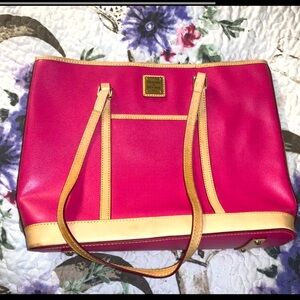 Dooney and bourke pink shoulder tote bag purse